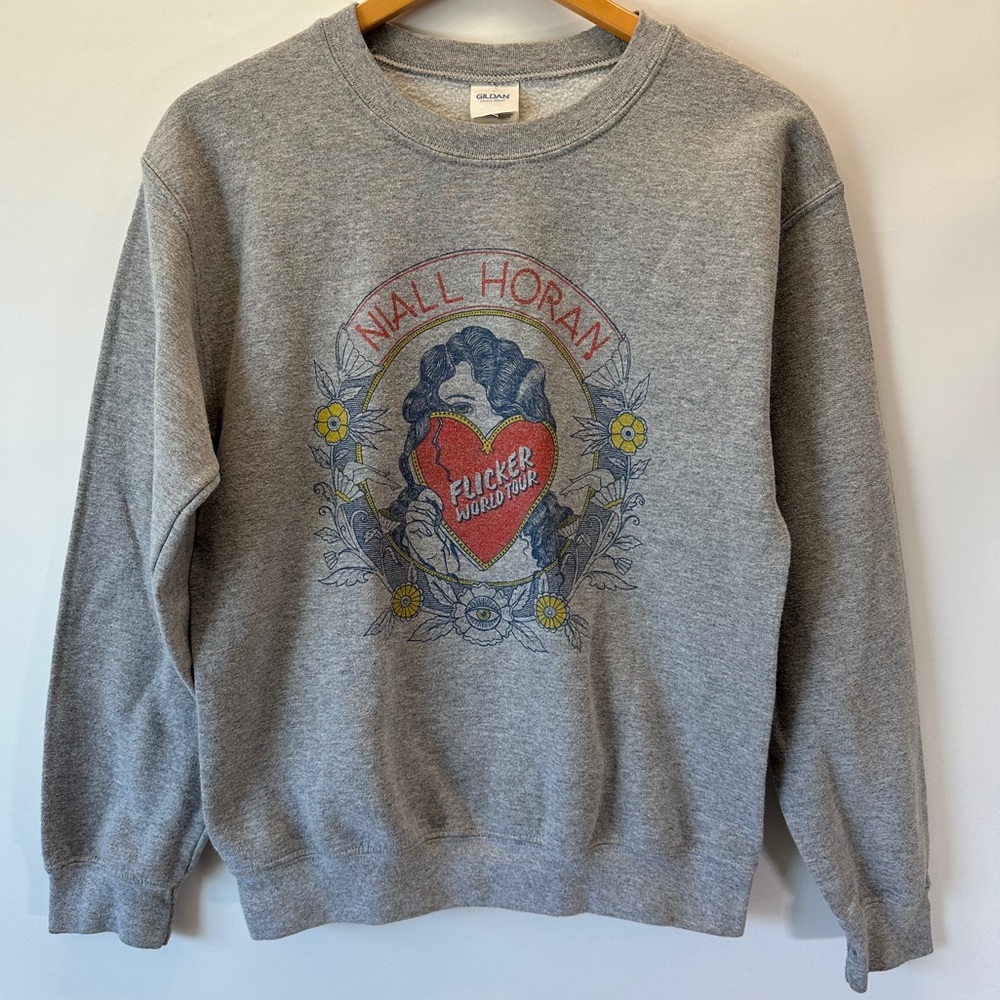 Niall Horan “Flicker”‎ World Tour - Crewneck Sweatshirt - Size S Grey Unisex